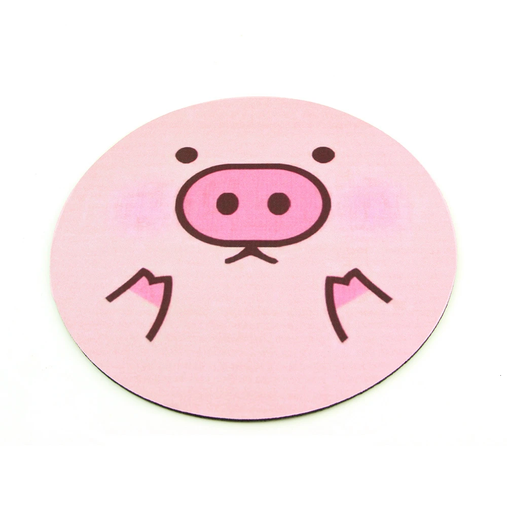Милый круглый коврик для мыши CHYI с мультяшным котом/кроликом/свиньей