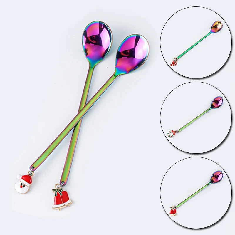 

Креативная Рождественская подвесная ложка из нержавеющей стали в стиле Instagram