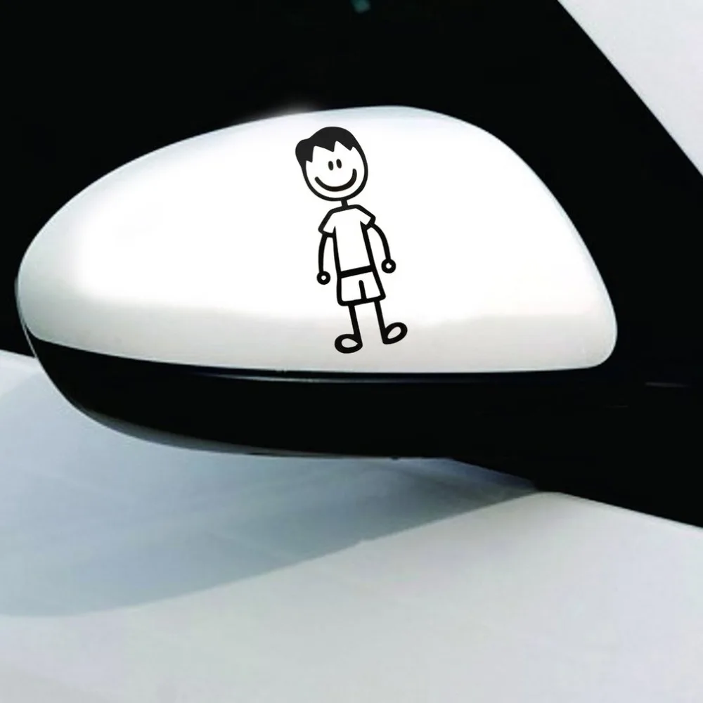 Забавная наклейка на машину с изображением членов семьи индивидуальная