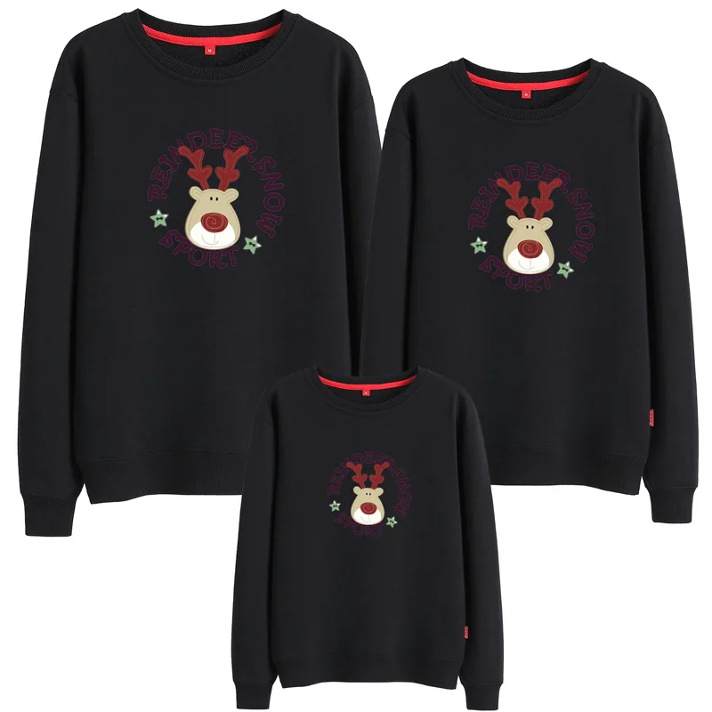 Новинка 2020 года сезон осень-зима свитера с принтом лося для папы мамы и дочки