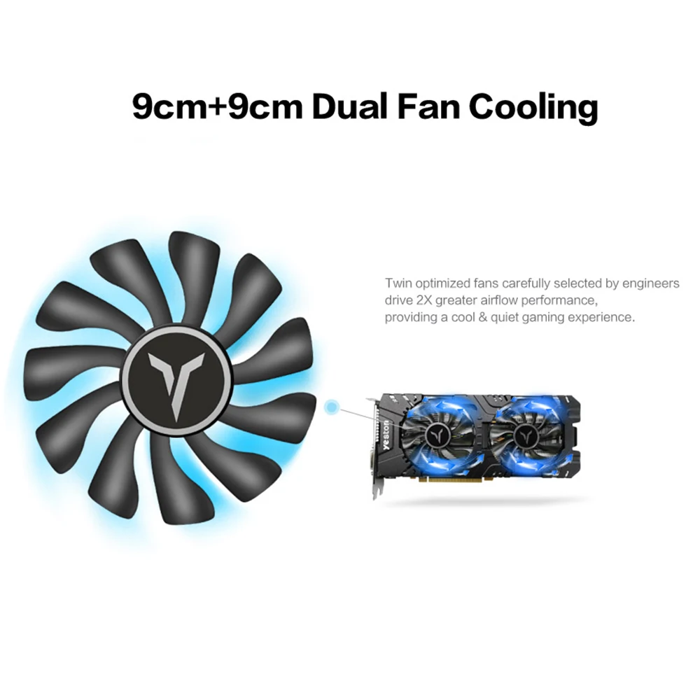 Yeston Radeon RX 580 GPU 8 ГБ GDDR5 256bit игровой настольный компьютер ПК видеокарты Поддержка DVI-D/HDMI/DP PCI-E X16 3,0
