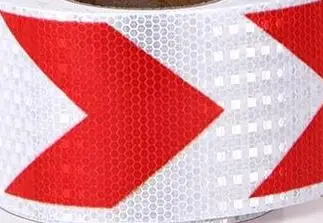 10cm white red arrow 1 м длинная самоклеящаяся ПВХ Светоотражающая Лента безопасности дорожного движения Строительная площадка светоотражающий знак - Цвет: 10cm white red arrow