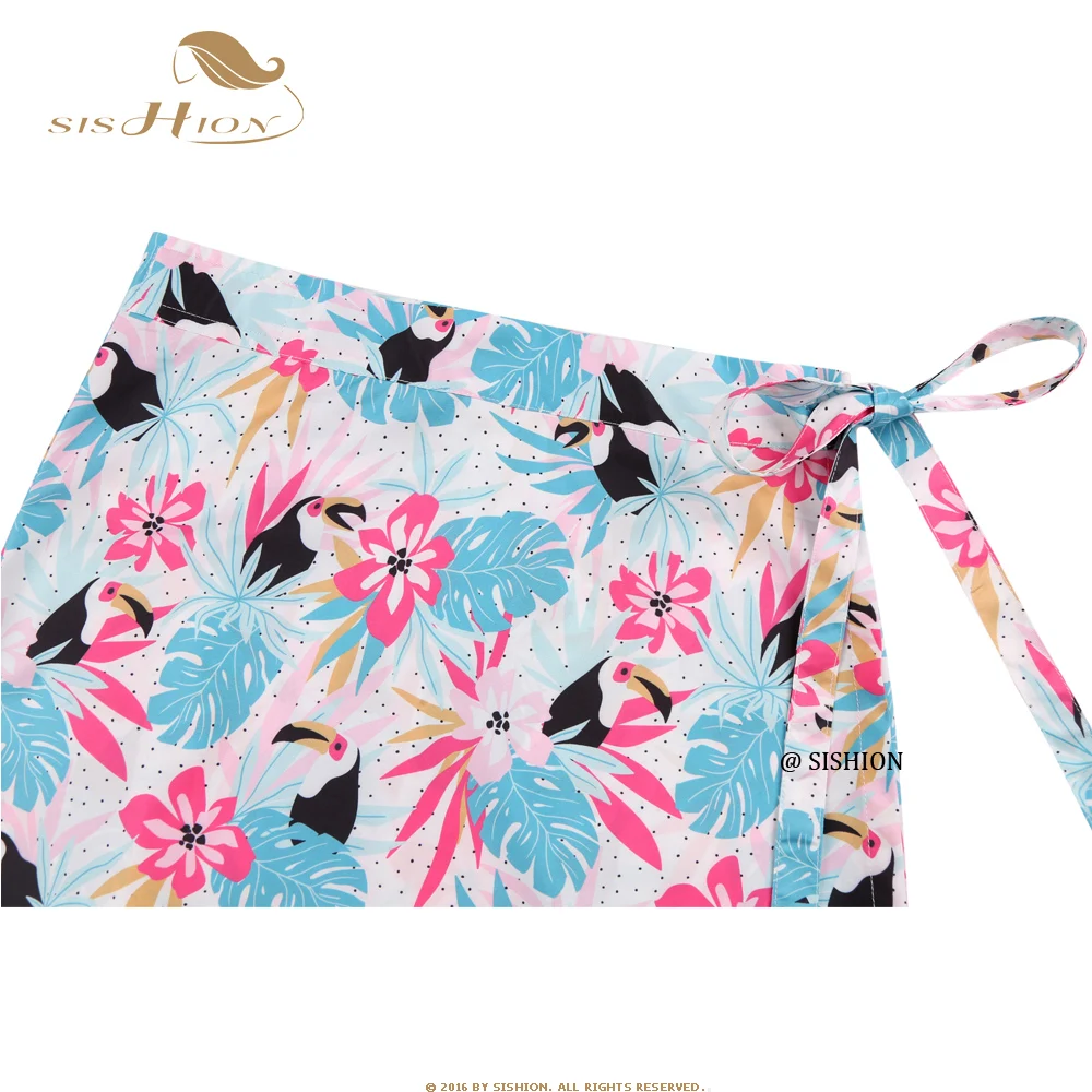 Размера плюс тропические цветы листья печатных летняя юбка для маленьких