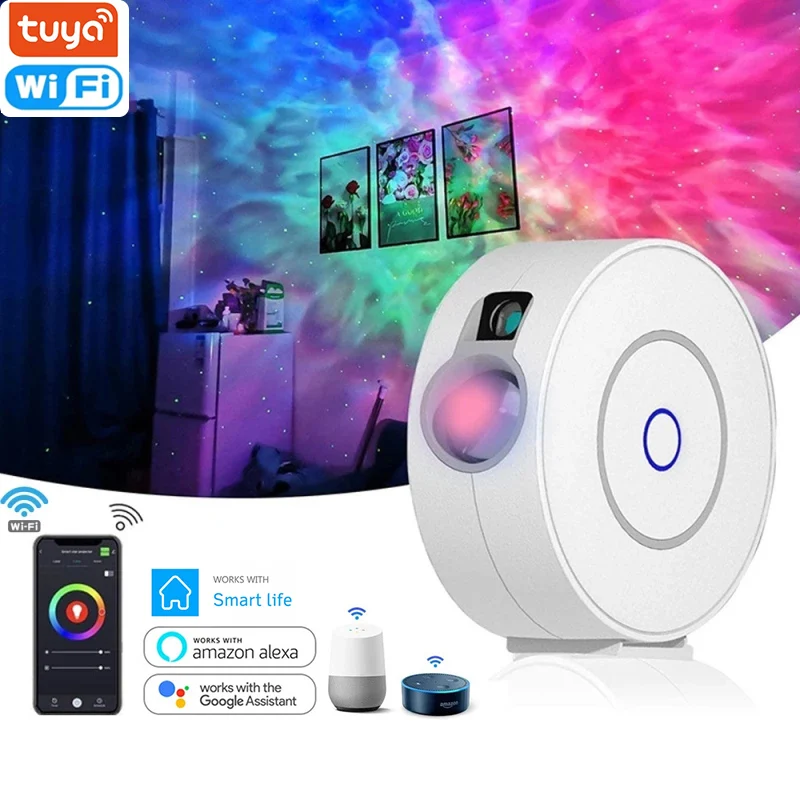 

Проектор Tuya умный дом, проектор звездного неба, Wi-Fi, лампа, лазерный проектор, цветной, беспроводное управление, Alexa, Google Home