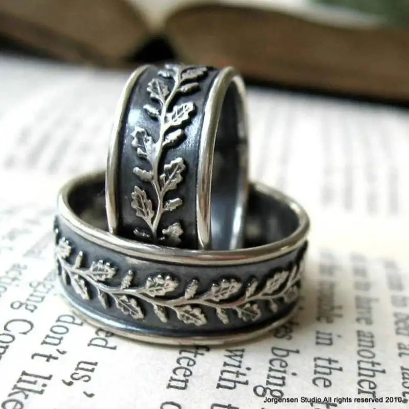 Женское модное классическое кольцо в стиле ретро С Рисунком Листьев ивы Подарок