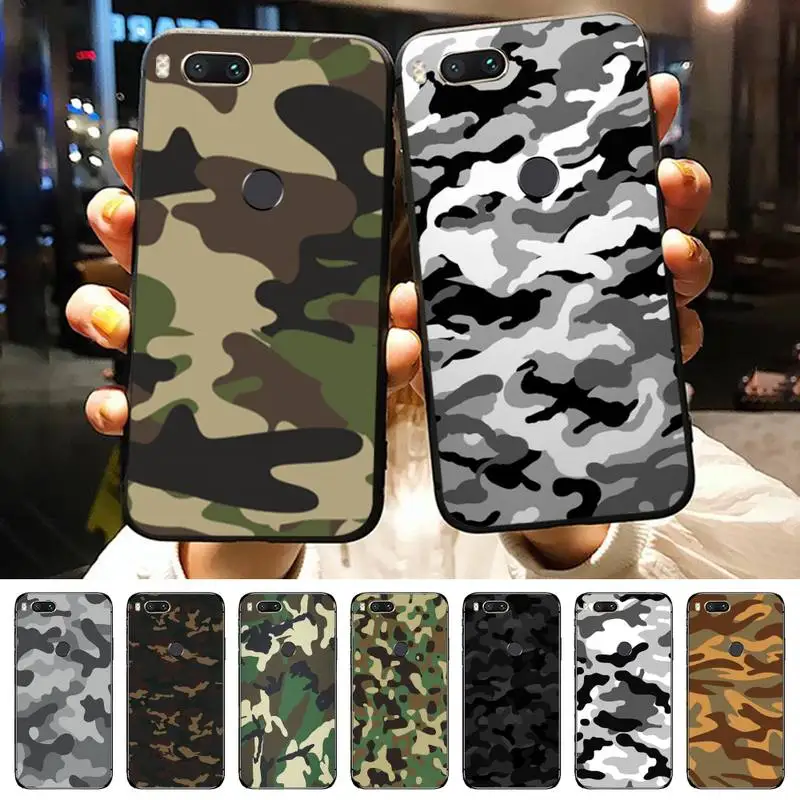 

Army Green Camouflage pattern Phone Case For Xiaomi Redmi note 7 8 9 11 t s 10 A pro lite funda shell