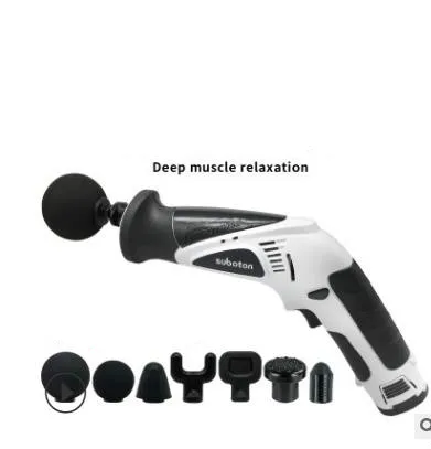 White Massage Gun portable 0-2000 r/min Vibrating fascia muscle relaxator vibration Percussion Massager foot Massage Slimming