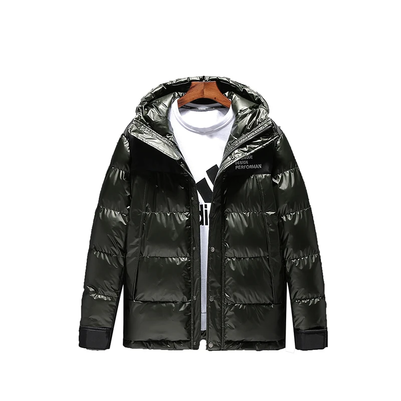 

High Street Mens Down Jacket Canadian Hooded Winter Casual Coat Thicken Korean Solid Outdoor Doudoune Homme Fashion Outerwear