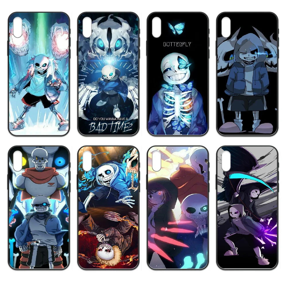 Горячий Undertale Sans чехол для телефона Корпус iphone 4 4s 5 5S SE 5C 6 6S 7 8 plus X XS XR 11 PRO MAX 2020 black