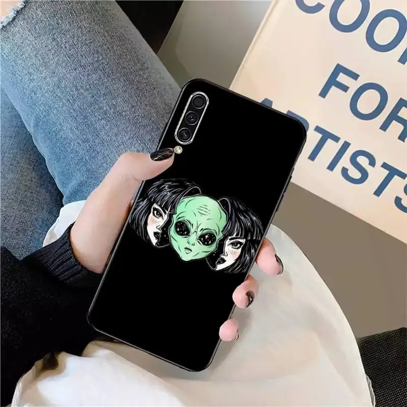 

Aesthetics Cute Cartoon alien space Phone Case For Samsung galaxy S 9 10 20 A 10 21 30 31 40 50 51 71 s note 20 j 4 2018 plus