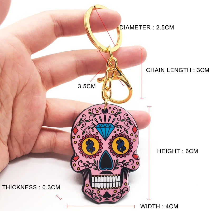 Брелок с изображением сахарного черепа Мексиканский сахаристый милый
