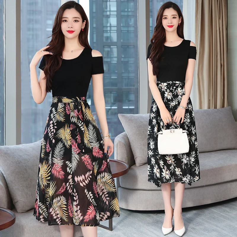 

Summer chiffon dress female new style women's summer dress long skirt summer temperament mid-length popular skirt