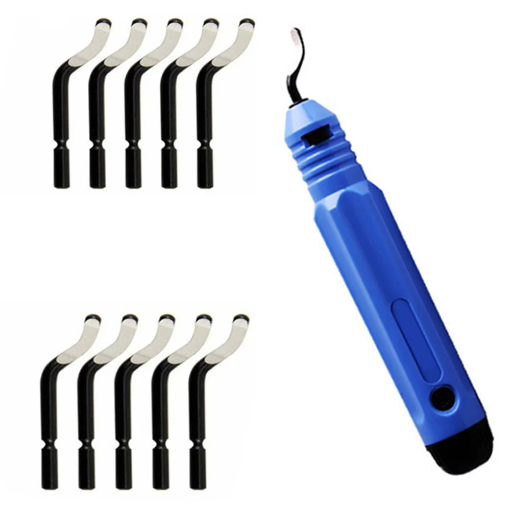 

High Speed Steel burr handle 47mmx3.2mm 1PCS Deburring Trimmer 10PCS Tool