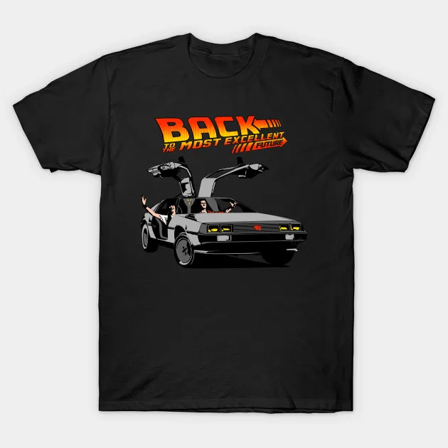 black 1 Официальный Back To The Future постер фильма футболка delorean Новые футболки Забавные футболки новые Забавные футболки унисекс Топы - Цвет: black 1