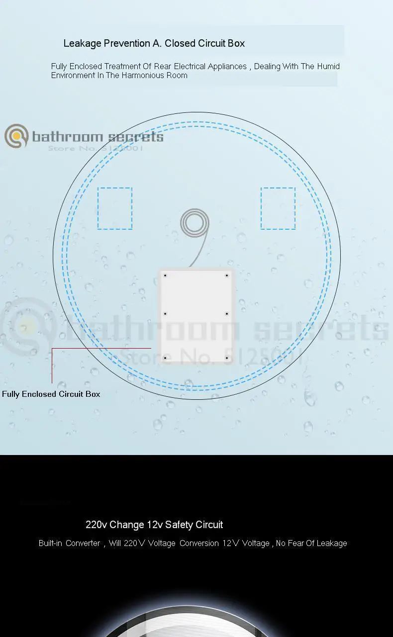 Smart Mirror Touch Screen Led Luminescent Lamp Antifogging Bathroom Mirror Washroom Mirror Wall Hangs Round Mirror Wall