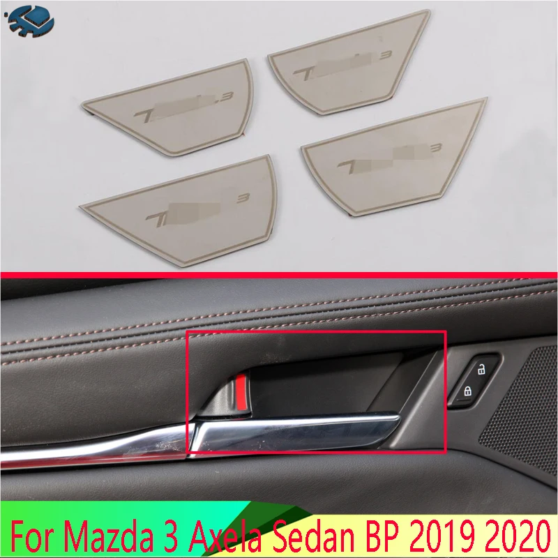 

Для Mazda 3 Axela седан BP 2019 2020 нержавеющая сталь крышка внутренней дверной ручки защелка чаши отделка вставка рамка Гарнир