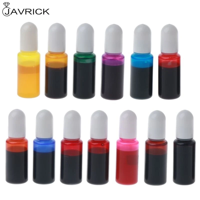 

13 Colors Alcohol Ink Set Drawing Inks Epoxy Resin Diffuse Liquid Pigment Epoxy Resin Painting Dye 10ml Each Art Crafts