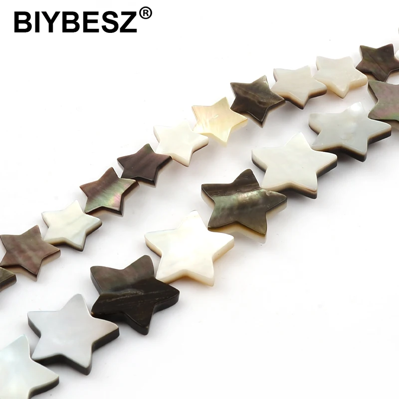 

Natural Five-pointed star Shape Black Mother Shell beads for DIY Jewelry Necklace Bracelet Earring Accessories 10/15mm