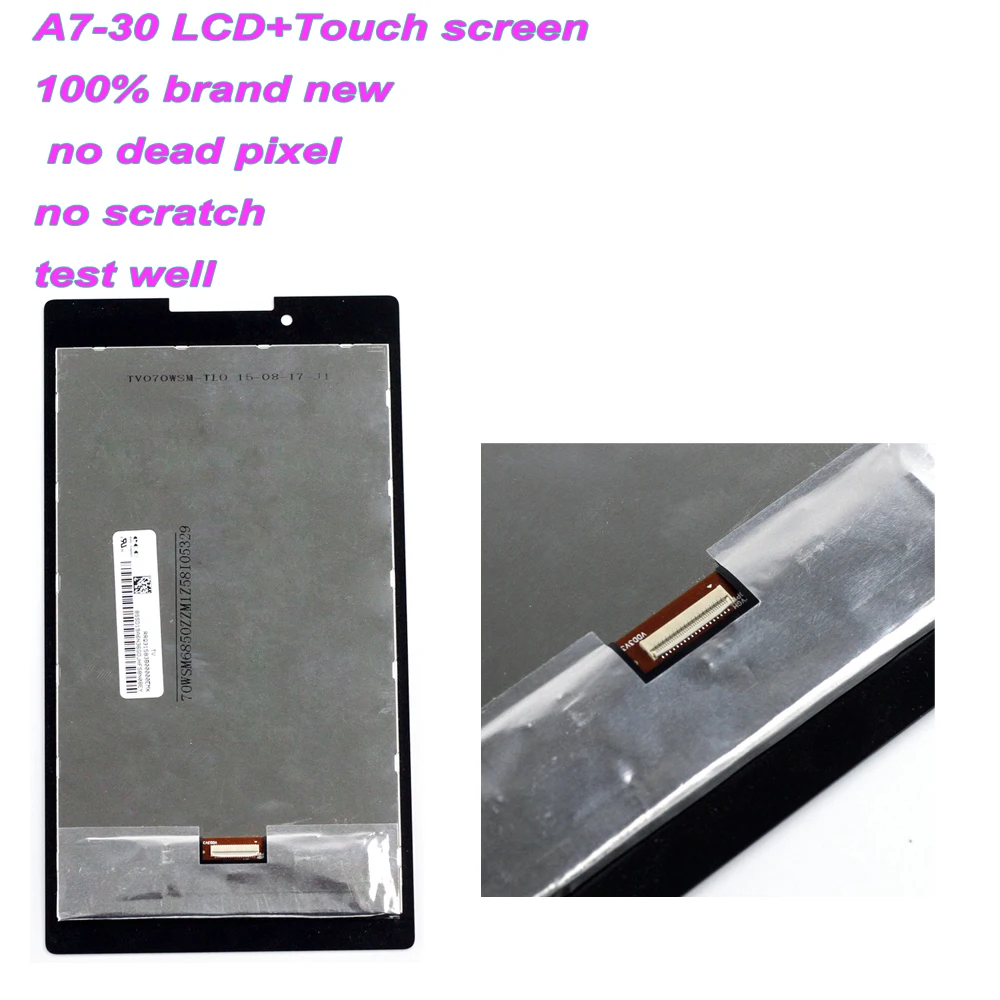 AAA+ 7 LCD для Lenovo Tab 2 tab2 A7-30 A7-30HC A7-30DC, сенсорный экран сборки дигитайзера для on.