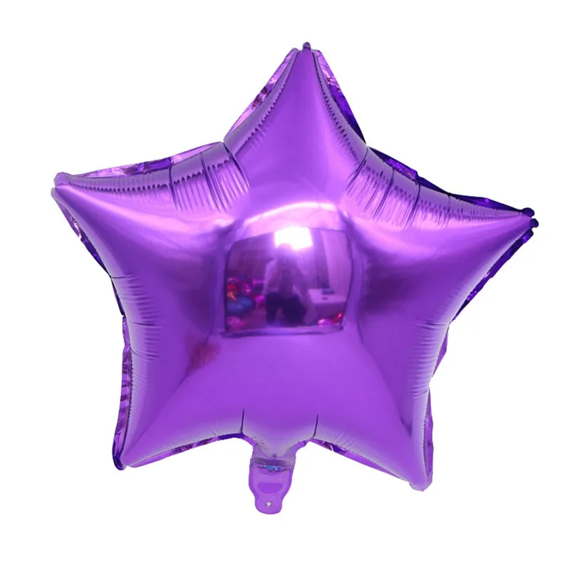 Purple 18 дюймов Многоцветный Металлический Макарон Фольга звезда Алюминий шар Baby Shower праздничные декорации на свадьбу, вечеринку, день рождения макет воздушный шар - Цвет: Purple