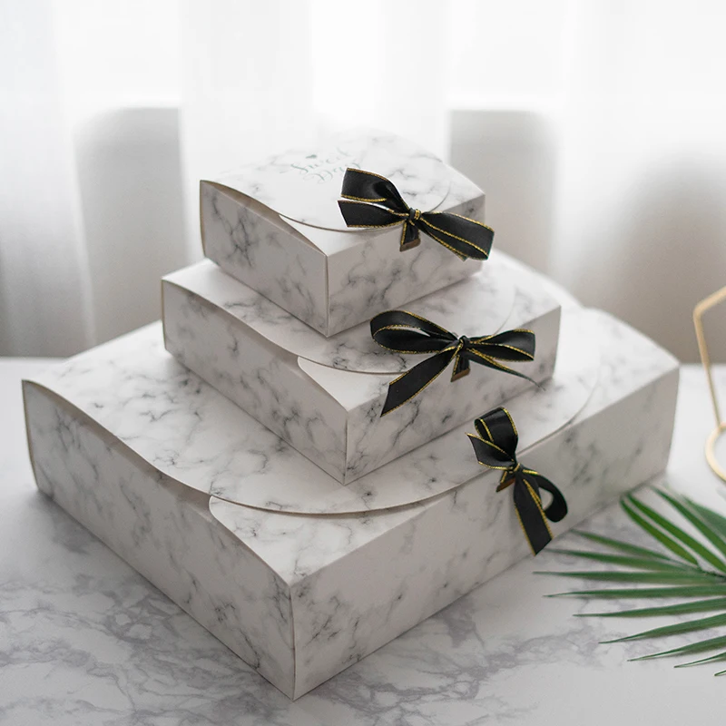 1 шт. коробка из крафт-бумаги для конфет с лентами Подарочный пакет упаковки мыла