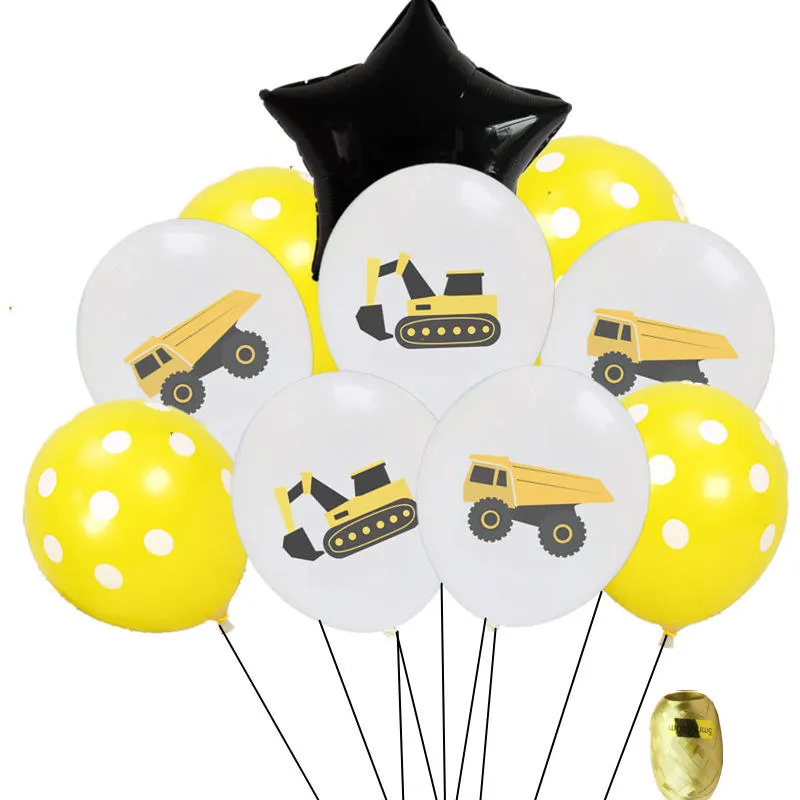 Тема строительного автомобиля латексные строительные воздушные шары