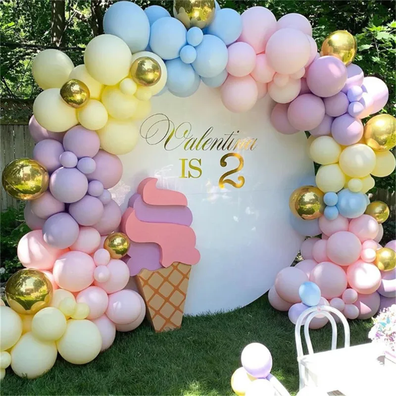 

122pcs Macaron Pastel Balloons Garland Kit Balloon Arch Kids Baby Shower Wedding Birthday Party Backdrop Background Decorations