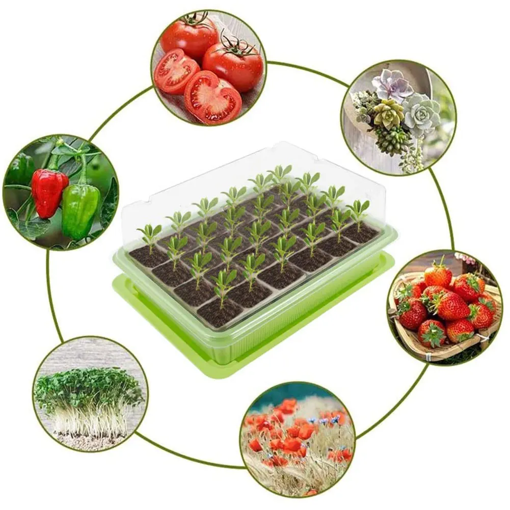 

Nursery Pots 24 Cells Seed Starter Tray Starting Trays Planting Seedlings Germination Plugs Seedling Tray Garden Planter Nursery