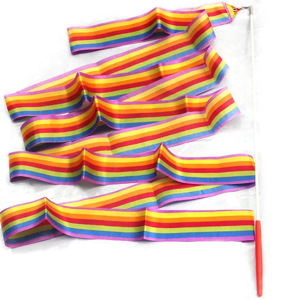 

Colorful ribbons 2M rhythmic gymnastics dance ribbons ribbons children's A3V7