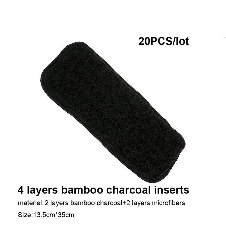 4 ly Charcoal 20 штук моющийся подгузник вставки многоразовые 3 слоя микрофибры, воздухопроницаемые детские тканевые подгузники для новорожденных подгузники супервпитывающий - Цвет: 4 ly Charcoal