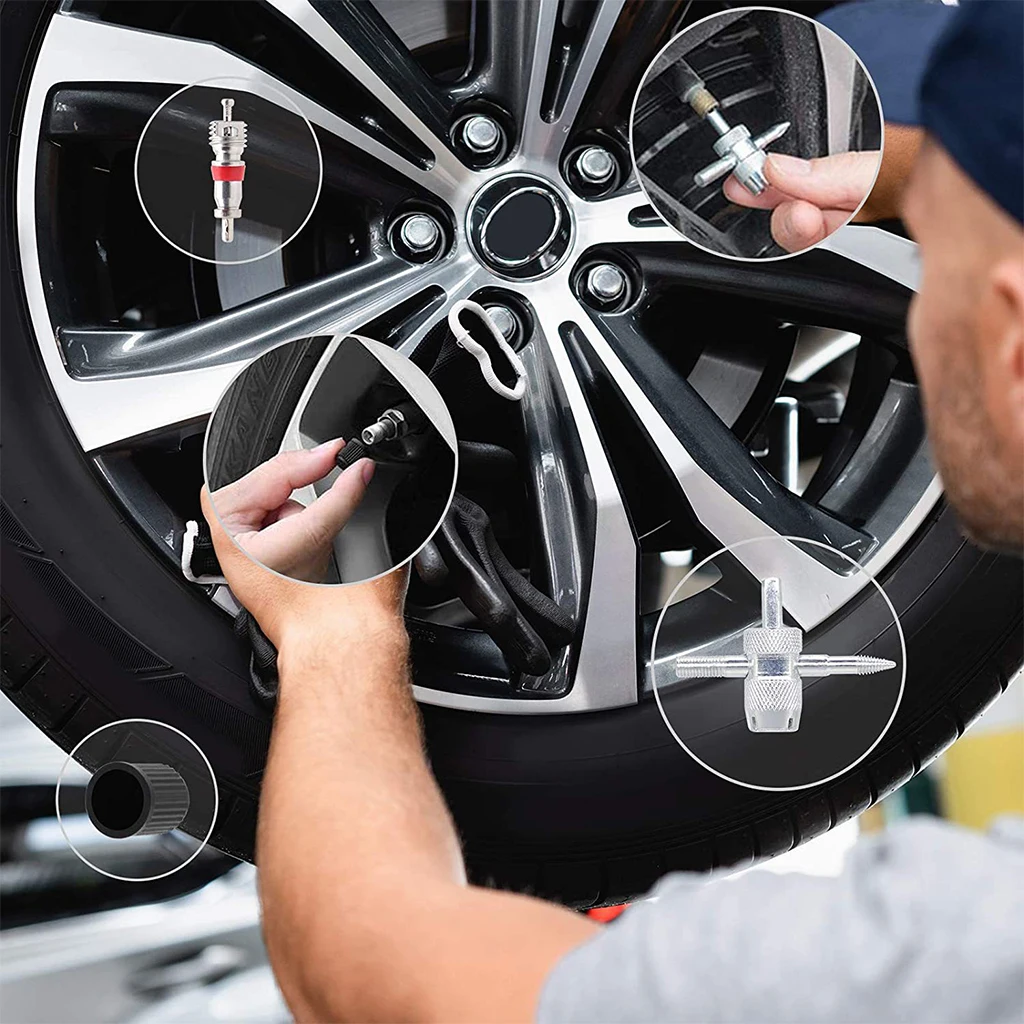 

Инструмент для удаления шин, короткие резиновые колпачки для стержней клапана, инструмент для удаления стержня клапана шины, подходит для с...