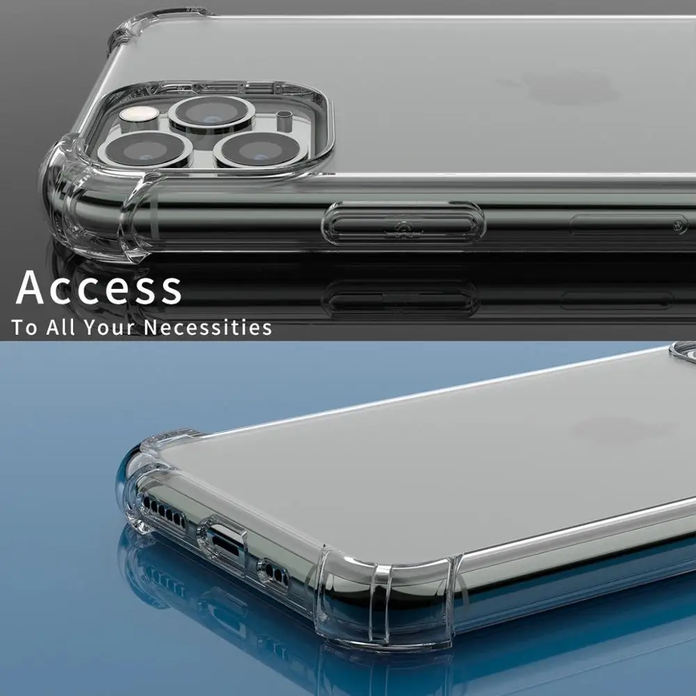 Прозрачный ударопрочный чехол Meverus с рамкой для iPhone 11 Pro Max XR XS 6 6S 7 8 Plus X мягкая