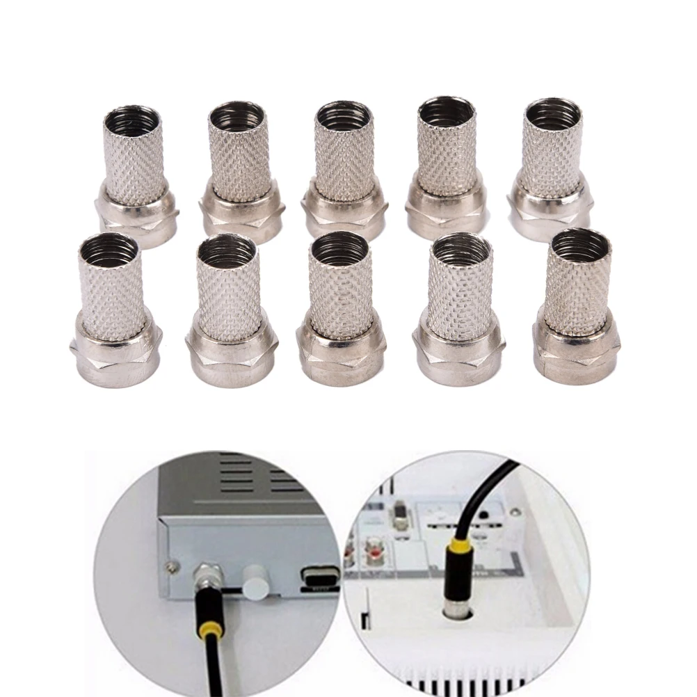 10 шт. F цифровой кабельный терминал разъем для кабеля ТВ винтовой SAT RG6 CT100 WF100 TX100