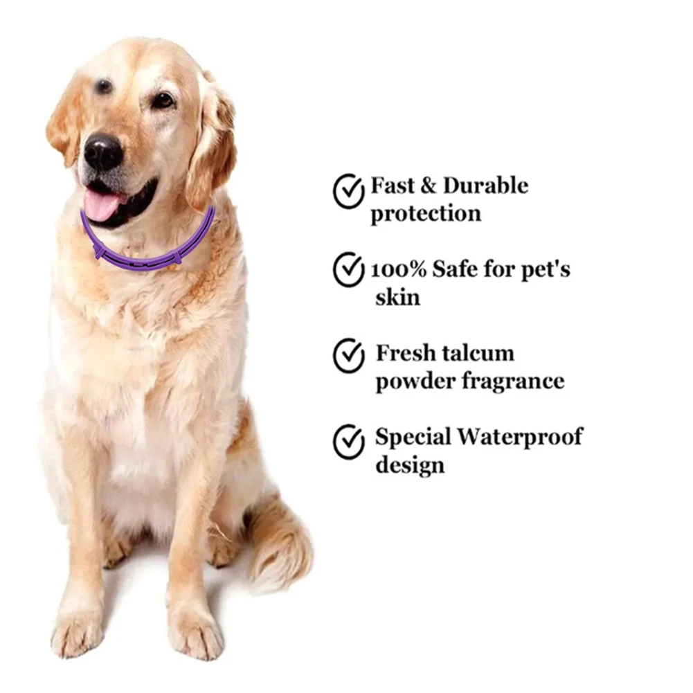 

Pet Collar Flea And Tick Collar For Dogs Adjustable Waterproof Repels Fleas Ticks Mosquitos Cat Collars Healthy Pet Supplies