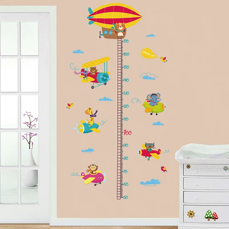 Наклейки на график роста детей Мультяшные наклейки для измерения высоты стену