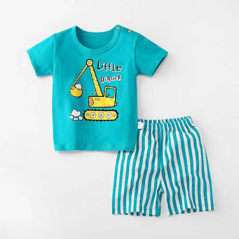 От 0 до 4 лет Одежда для маленьких девочек летний костюм мальчиков и Детский