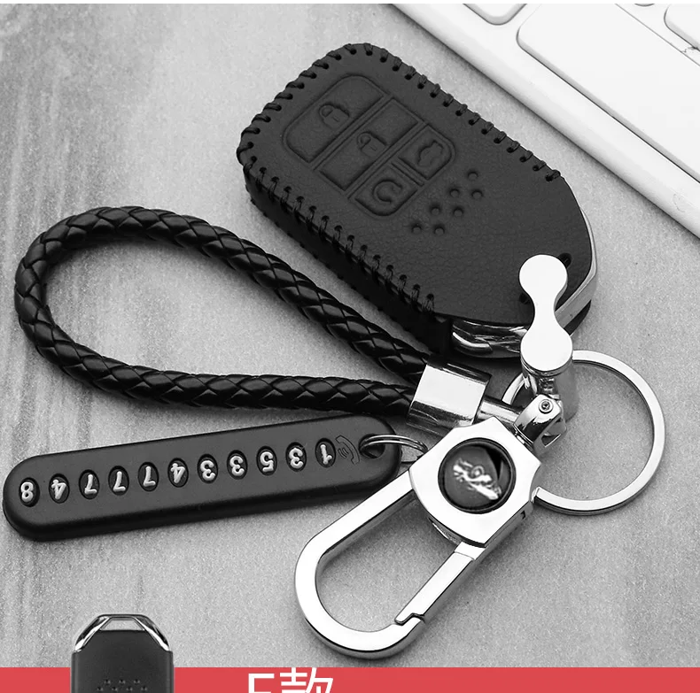 3 кнопки leatherCar ключ кармашек для часов чехол для Honda Civic CR-V HR-V Accord jade Crider Odyssey- дистанционная защита
