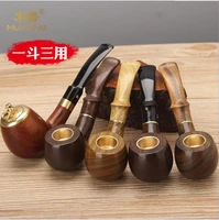high quality short stem bent ebony wood mouthpiece handmade cigaret bent tobacco pipe smoking pipes
