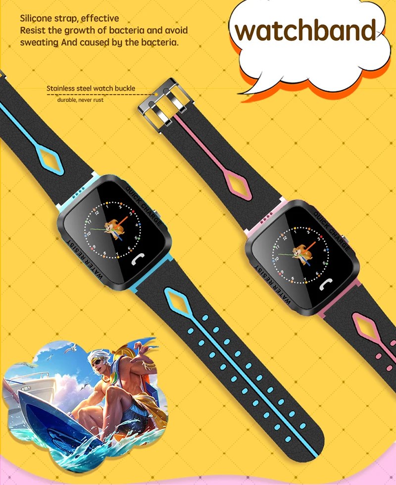 For AJ05S Kids Smart Watch Phone SIM Card SOS Call Wristband Android iOS Touch Screen Camera Watches Child | Электроника