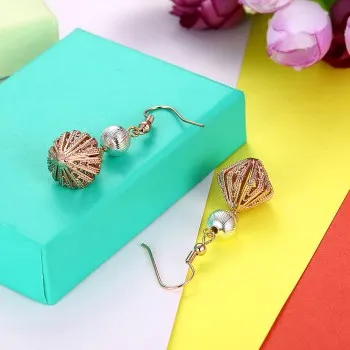 

K gold zircon earrings car flower hollow romantic style ladies earrings yellow gold earrings wholesaler KZCE207-B KZCE207-B