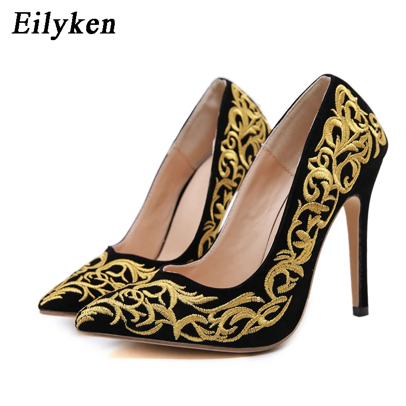 Eilyken/модные женские туфли-лодочки для торжеств и свадьбы; Новинка года; сезон весна-осень; пикантные туфли на высоком тонком каблуке с острым носком без застежки