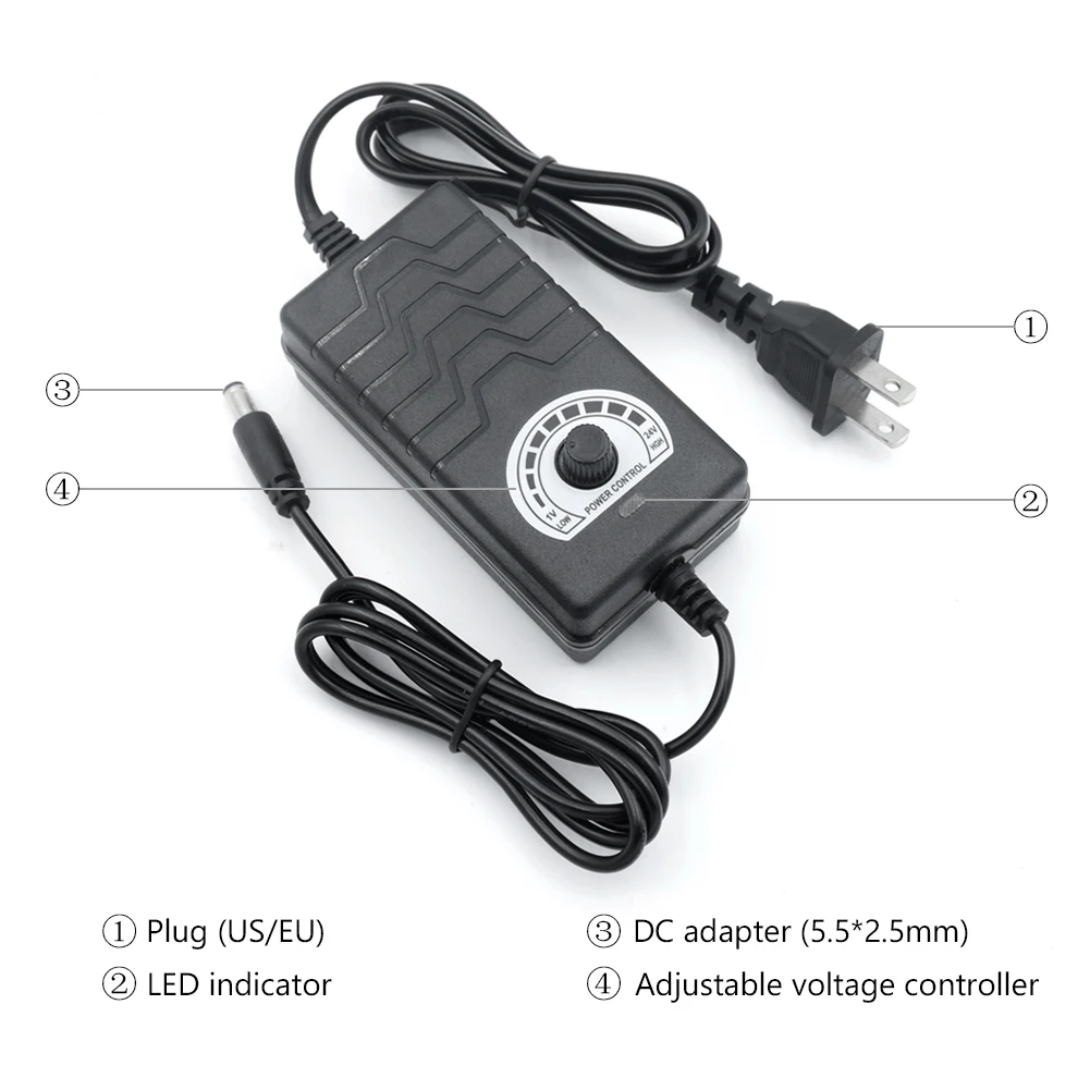 Регулируемый блок питания с несколькими напряжениями 1-24 В/24-36 в 2 А адаптер