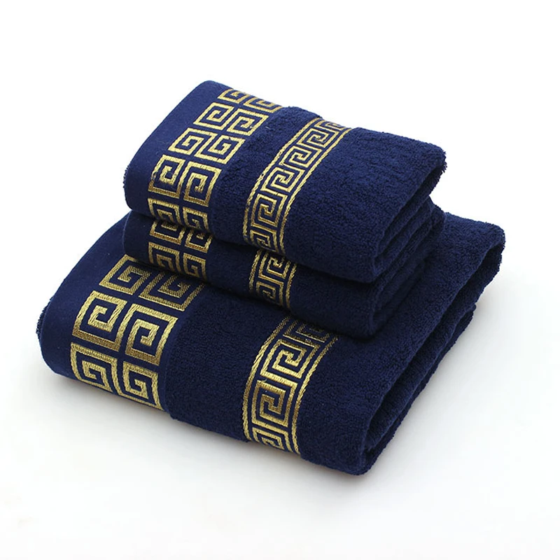 

New 100% Cotton Towel Set Bathroom Geometric Pattern Bath Towel For Adults Face Hand Towels Terry Washcloth Travel Sport Towel