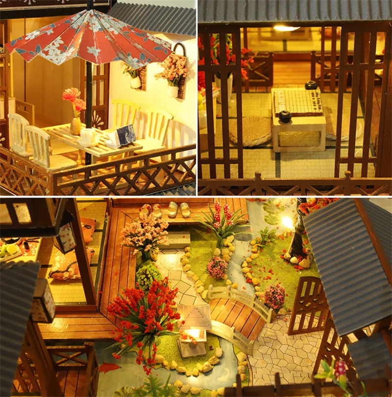 cutebee diy dollhouse kit wooden doll houses miniature dollhouse furniture kit with led toys for children christmas gift p06 free global shipping