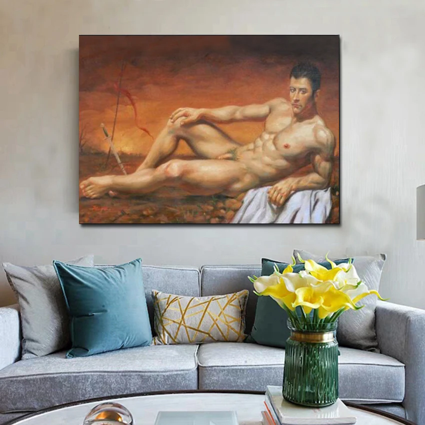 

hand-painted Modern nude art sexy Boy oil painting on canvas art and poster landscape paintings wall art decoration pictures