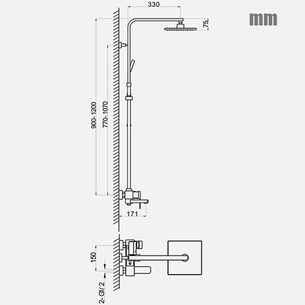 

Golden Bathtub Faucets 8" Brass Rainfall Gold Bathroom Shower Mixer Tap Wall Mounted Sliding Bar Shower Pipe Faucet