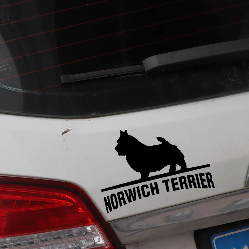 Volkrays Personality Car Sticker Norwich Terrier Funny Pet Dog Breed Accessories Vinyl Decal Black/Silver 9cm*14cm | Автомобили и