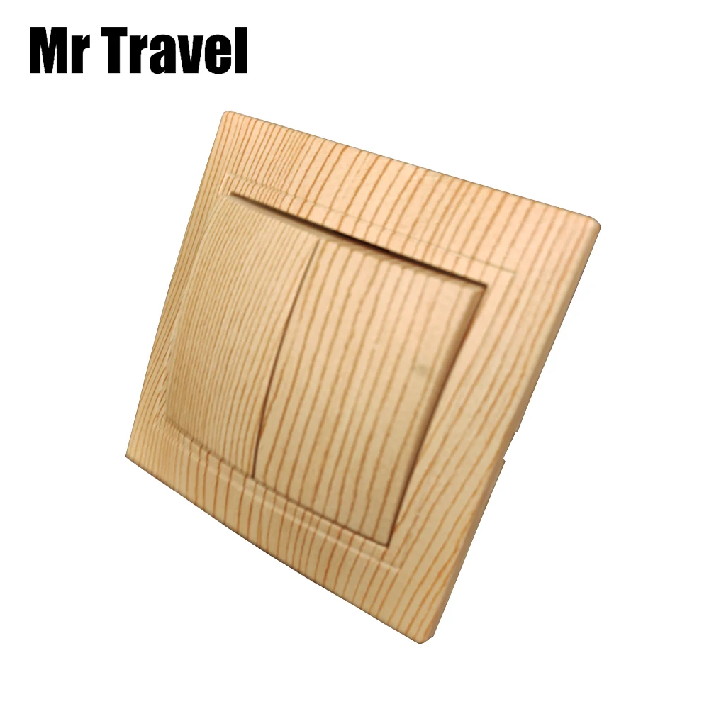 

Mr Travel Eu Standards Wood Panel Light Push Button On 2 Gang Position Embedded Switch 30% On Sale,65*65*30MM General Standards