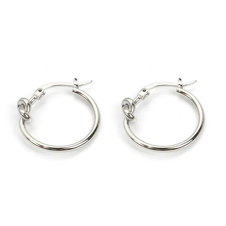 Simple Copper Geometric Earrings Circle Knot Stud for women Brincos Gold Silver Fashion Jewelry | Украшения и аксессуары
