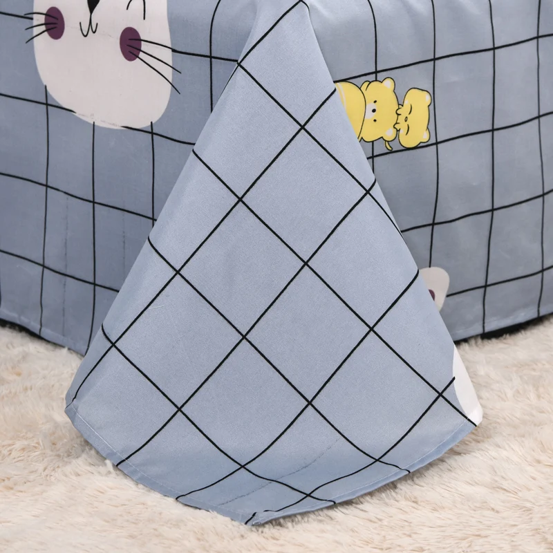 Liv Esthete милый мультяшный кролик сетка плоская простыня с принтом постельное белье